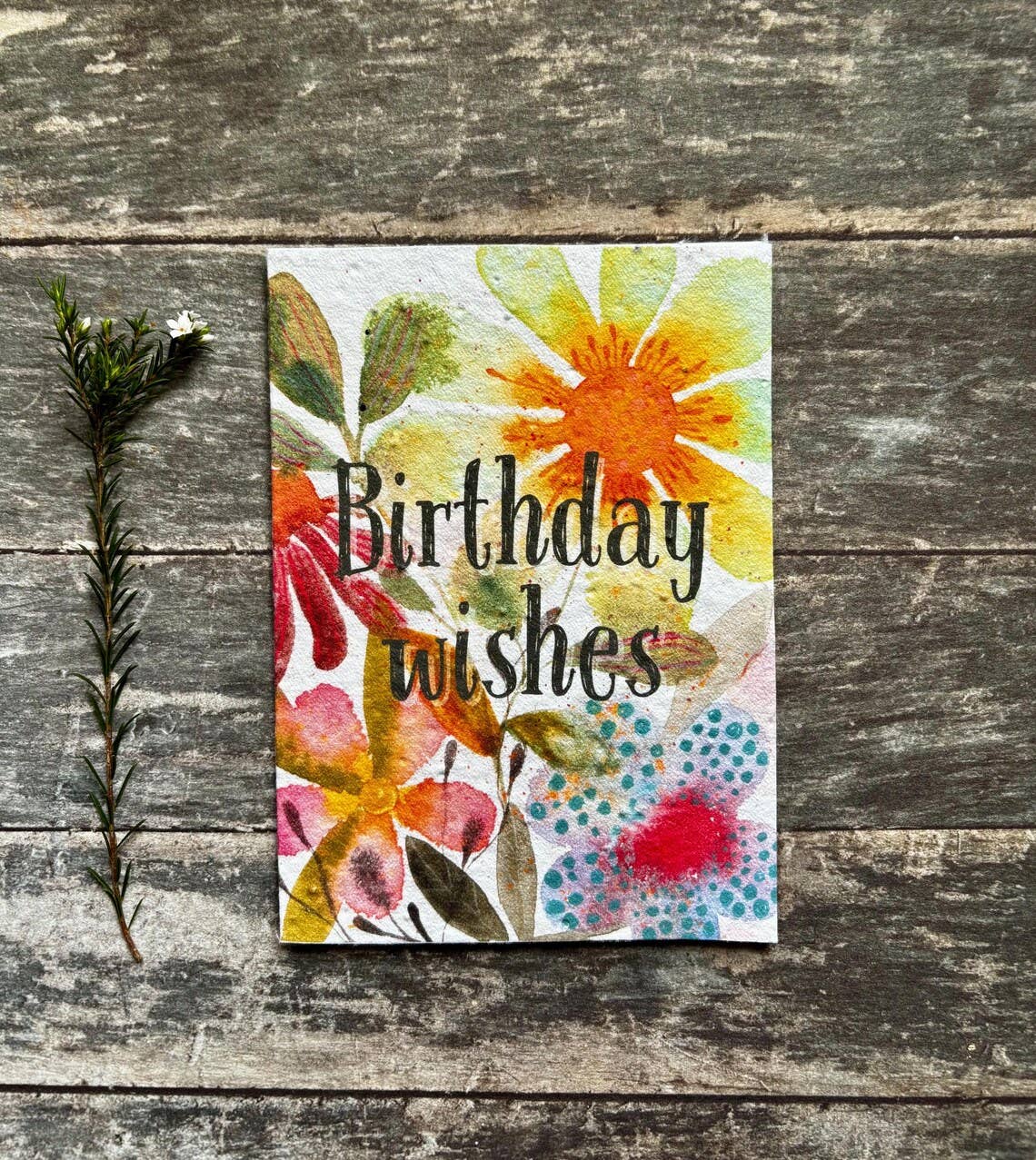 Plantable  Seed Paper Birthday Card, Blank Inside