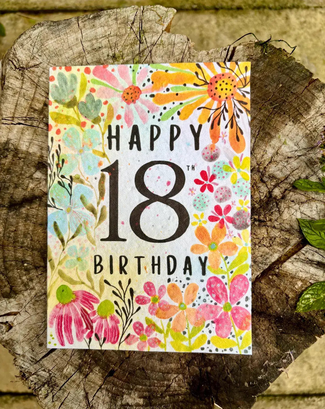Happy 18th Birthday Card, Plantable Seed Paper Birthday Card