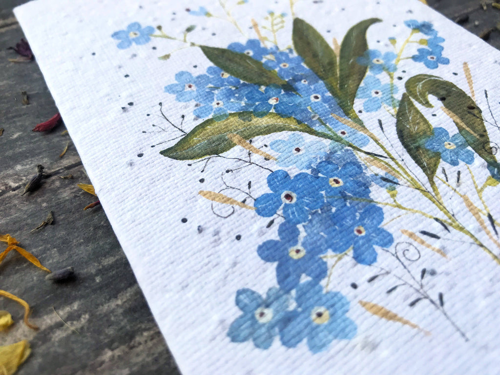 Plantable Seed Paper Birthday Card, Floral Note Cards
