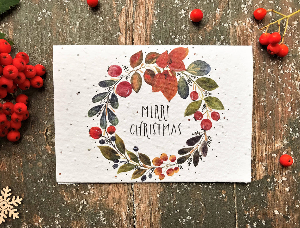 Plantable Seed Christmas Cards, illustrated Christmas Card