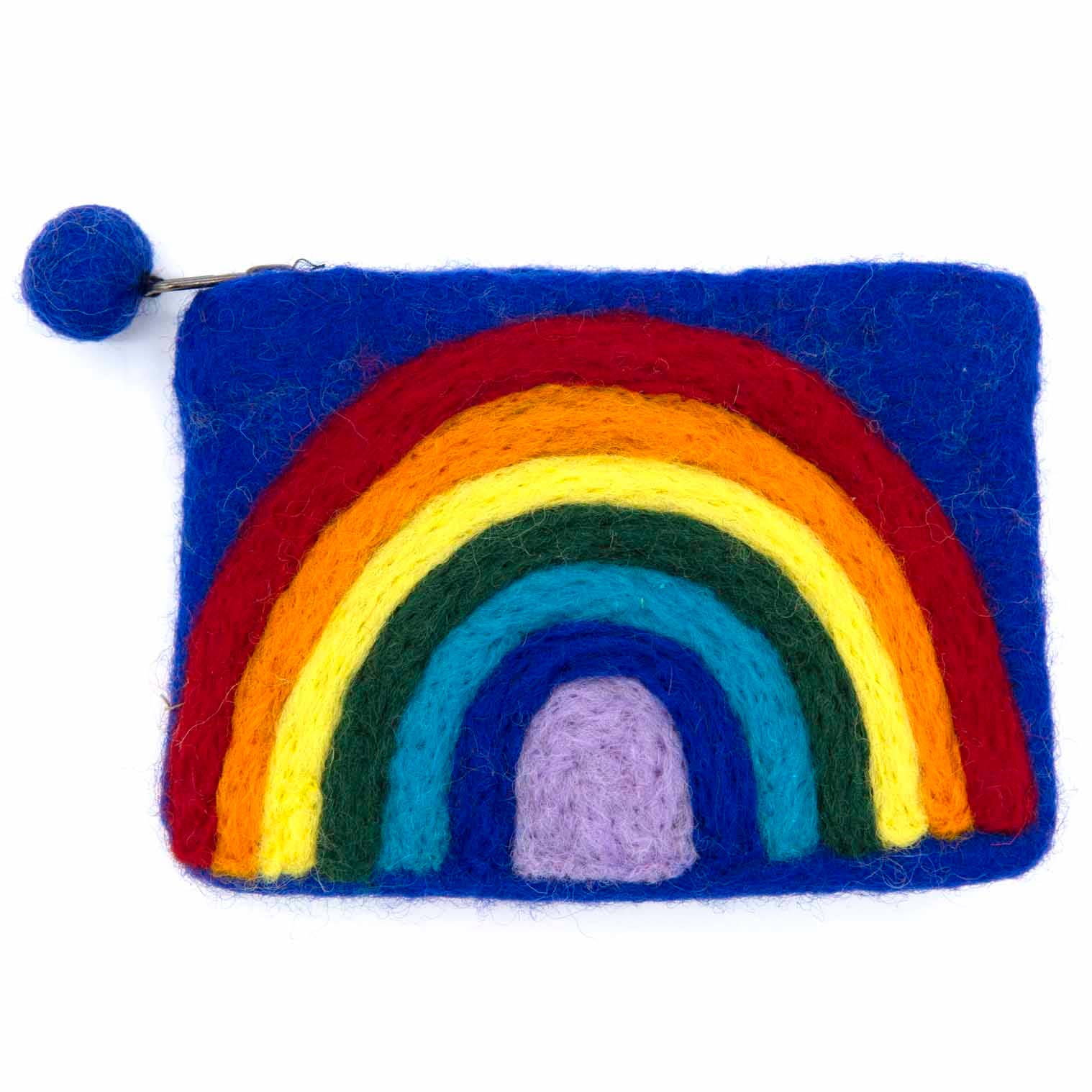 Rainbow Felt Purse: Blue