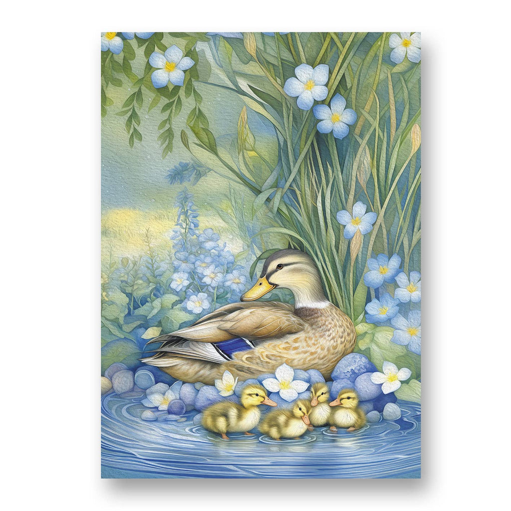 Mallard with her Ducklings Greeting Card with Envelope