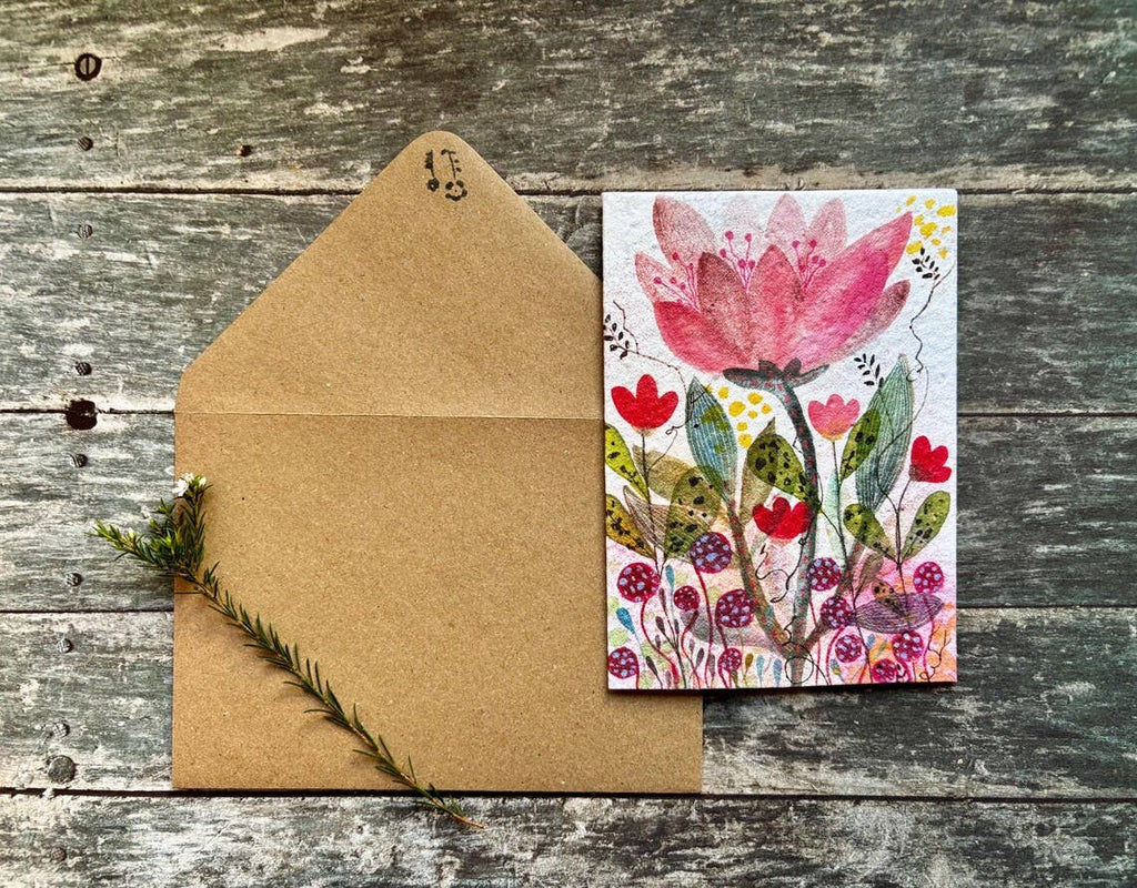 Plantable  Seed Paper Birthday Card, Blank Inside