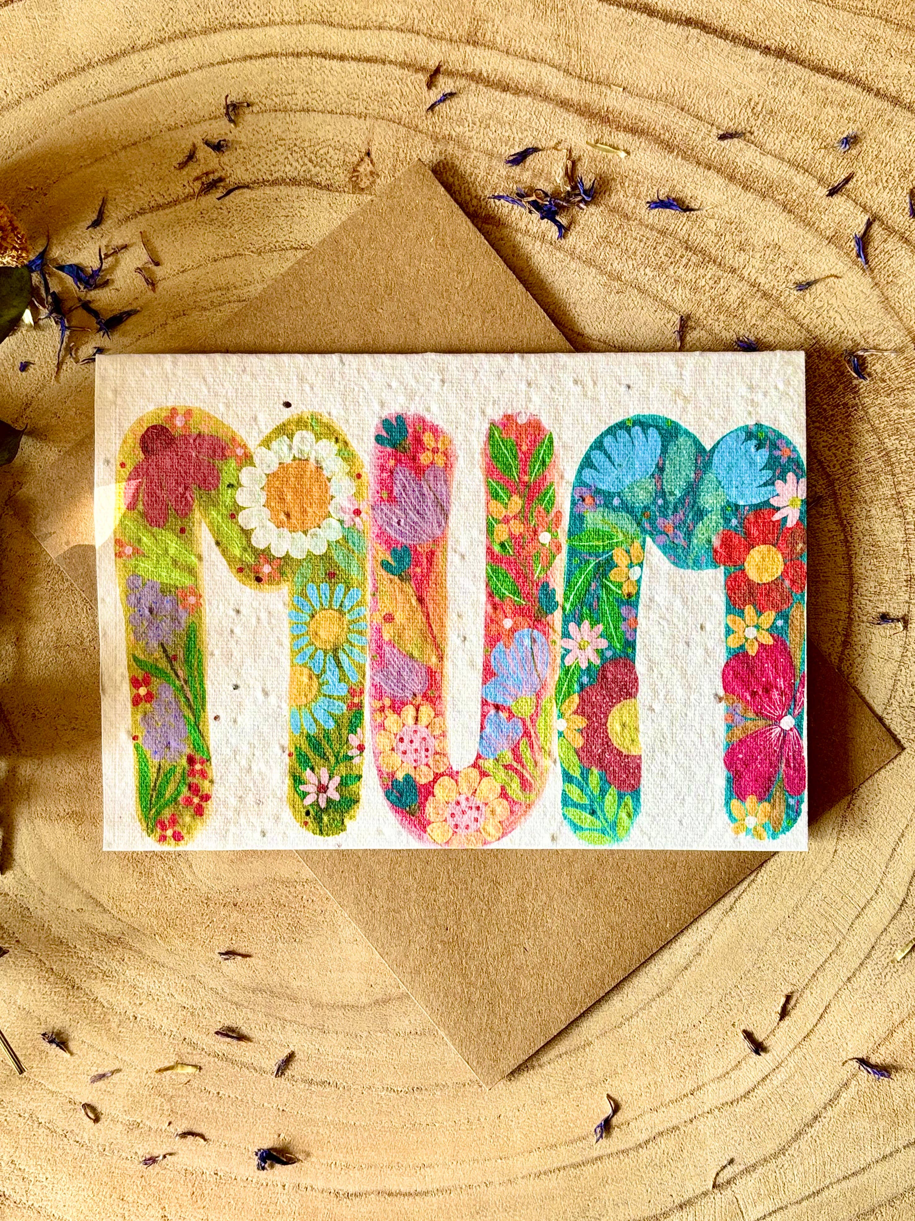 Plantable  Seed Paper Birthday Card, Blank Inside