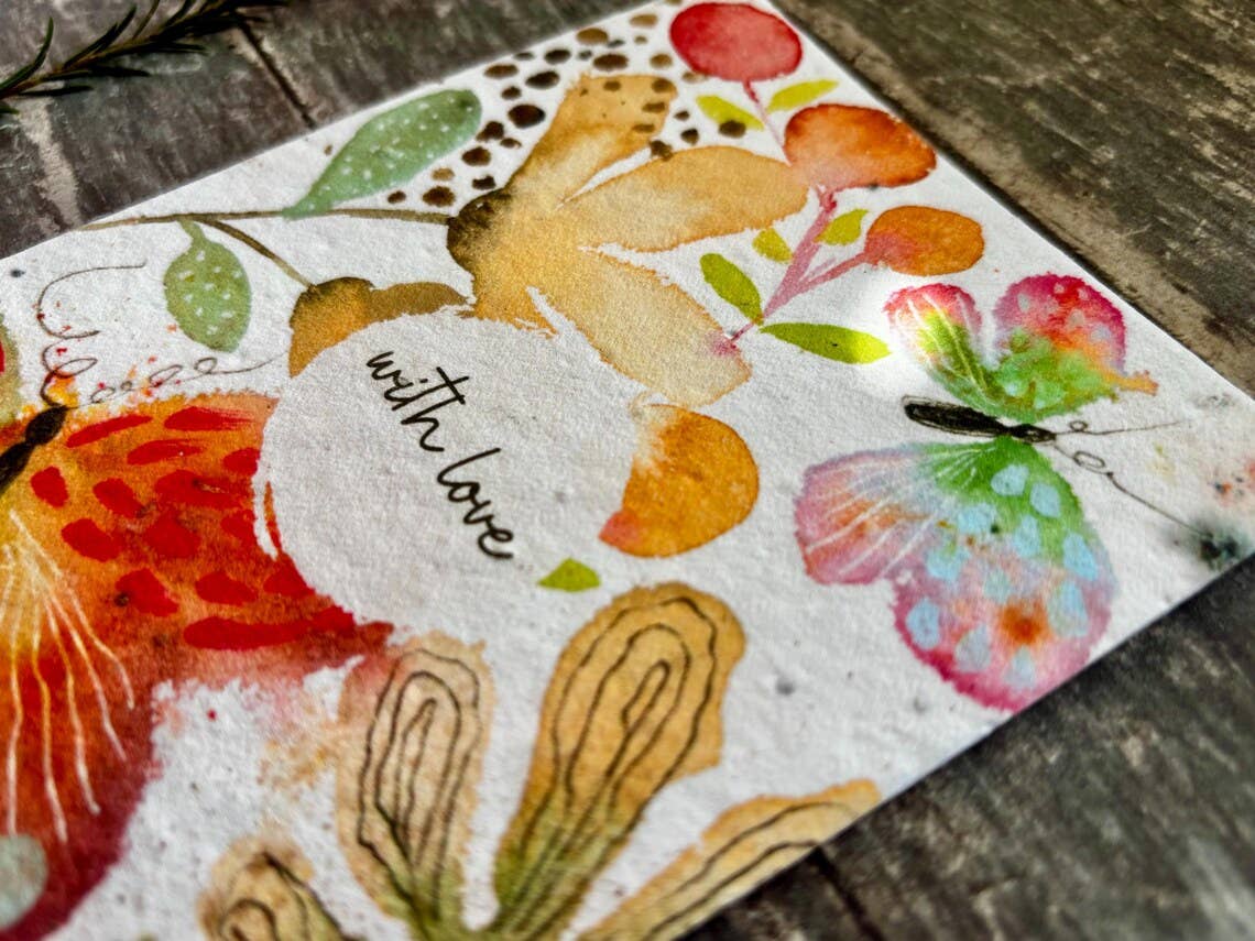 Plantable Seed Paper With Love Card, Blank Inside