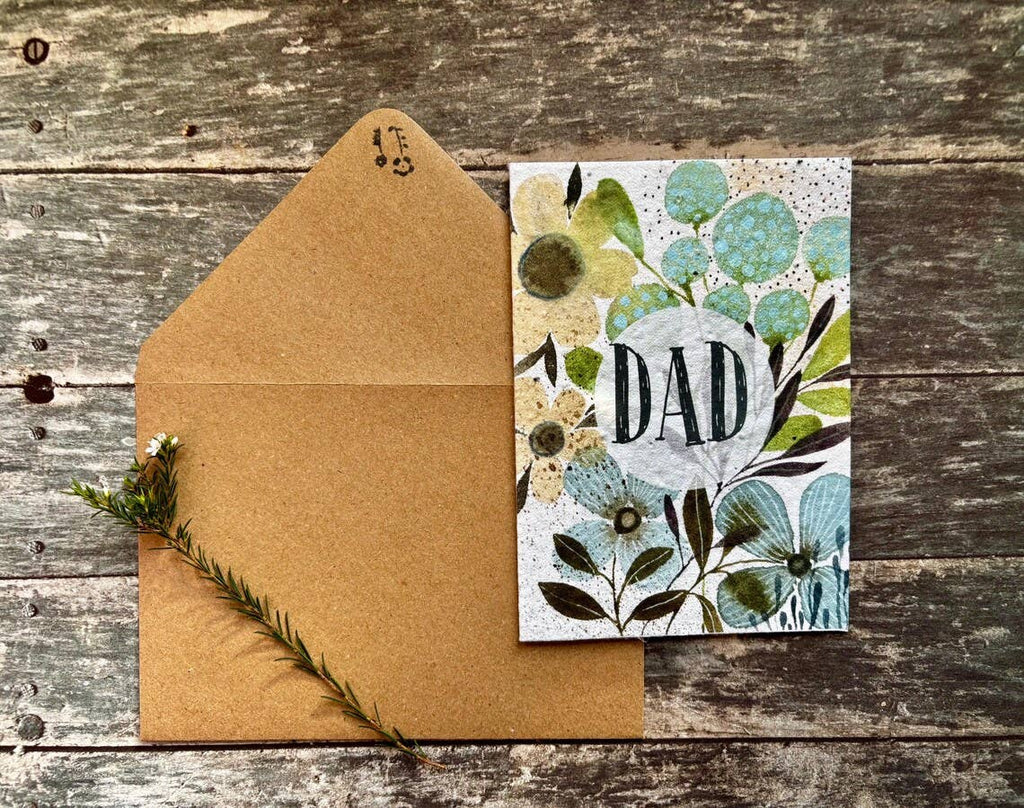 Plantable  Seed Paper Dad Birthday Card, Blank Inside