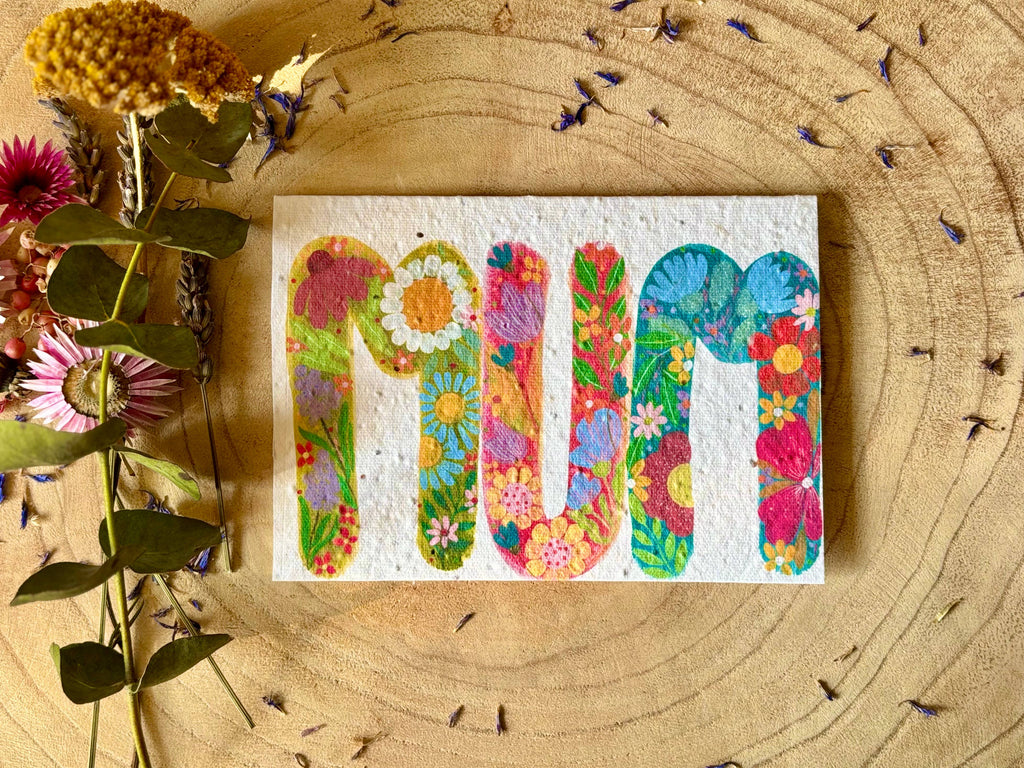 Plantable  Seed Paper Birthday Card, Blank Inside