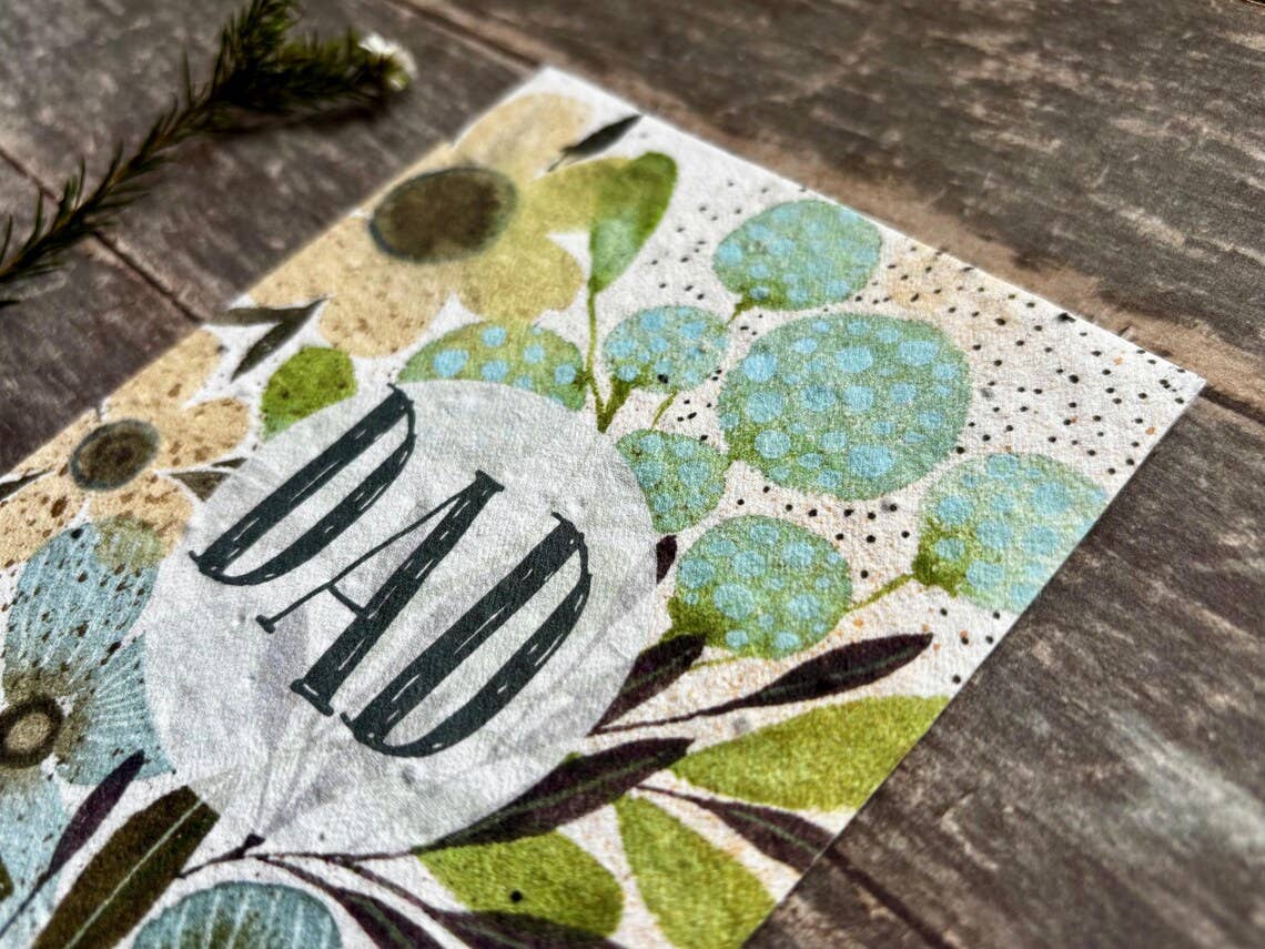 Plantable  Seed Paper Dad Birthday Card, Blank Inside