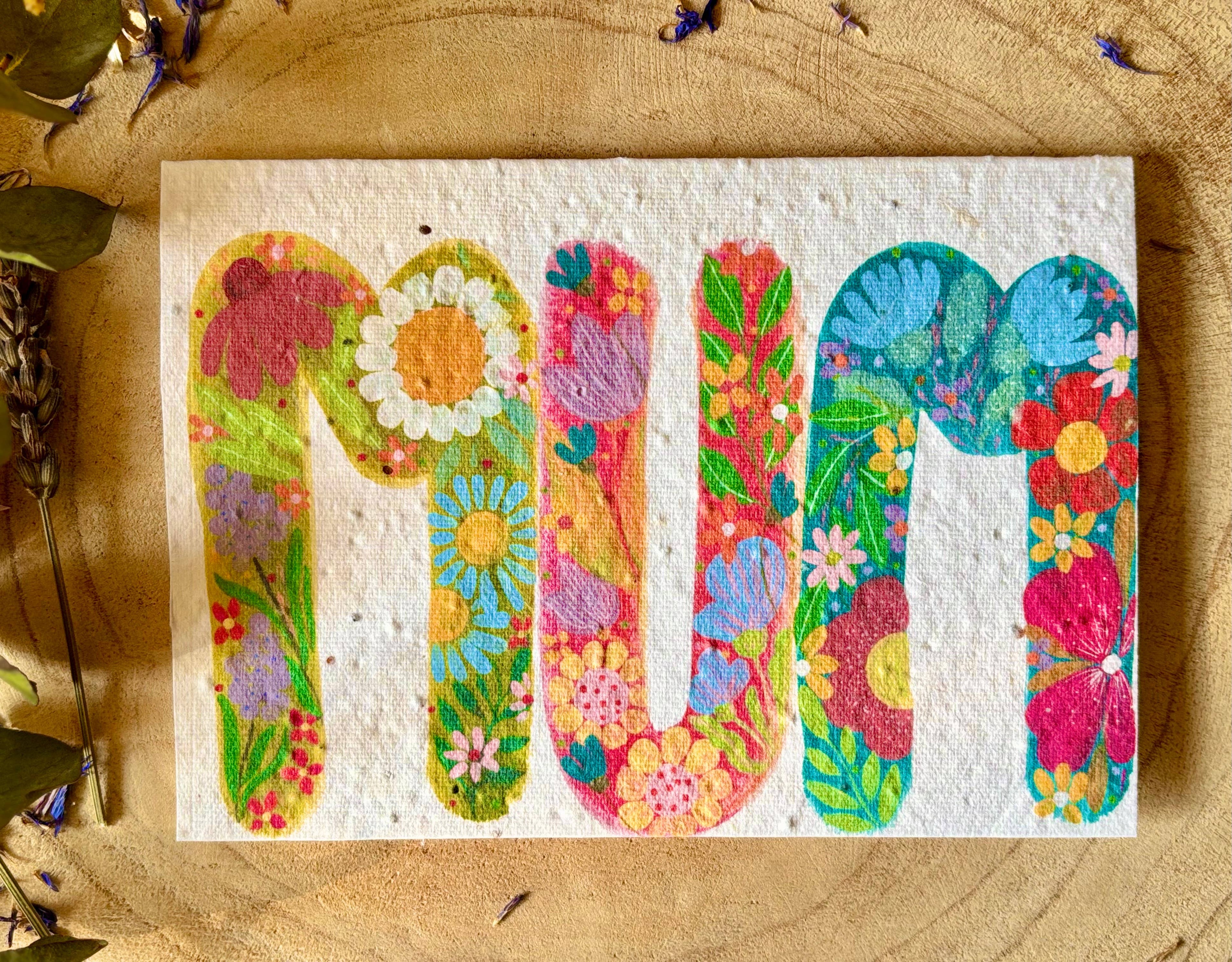 Plantable  Seed Paper Birthday Card, Blank Inside