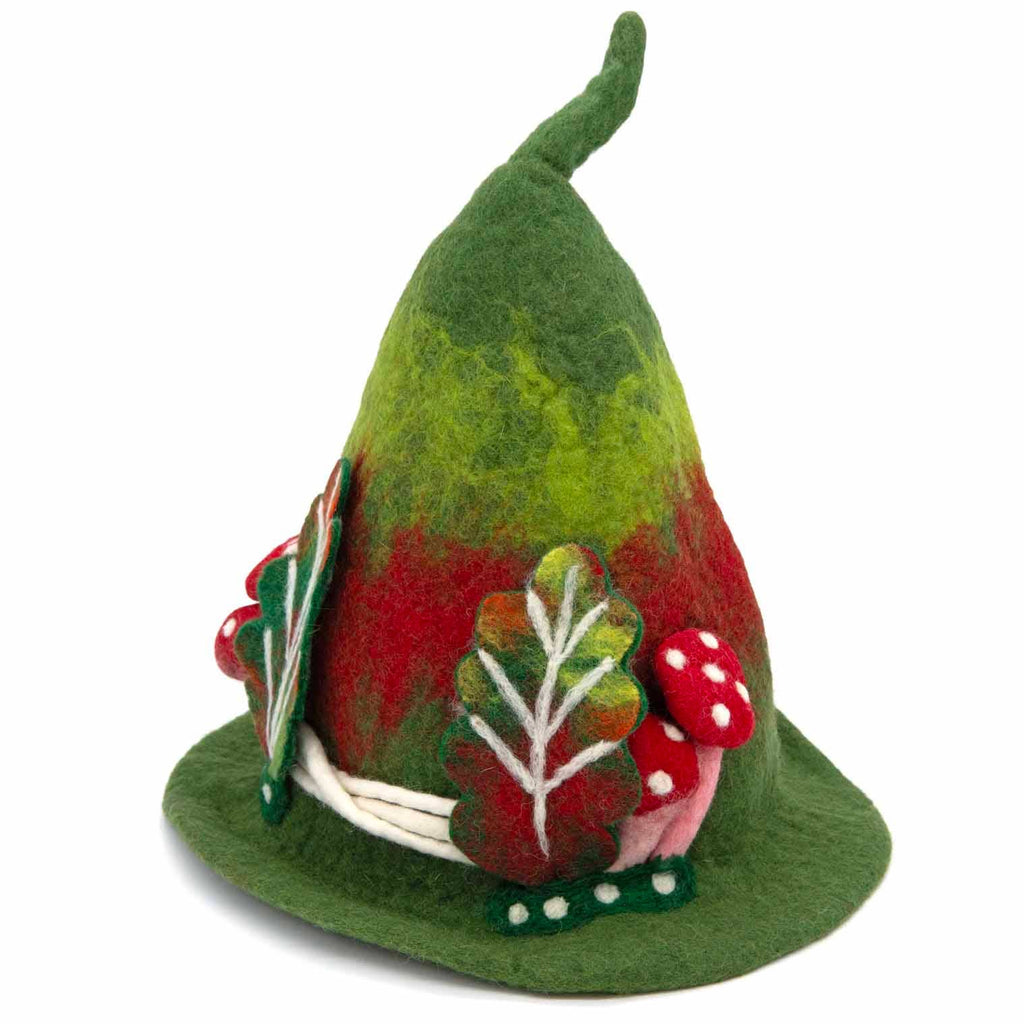 Woodland Witch Felt Hat: Green