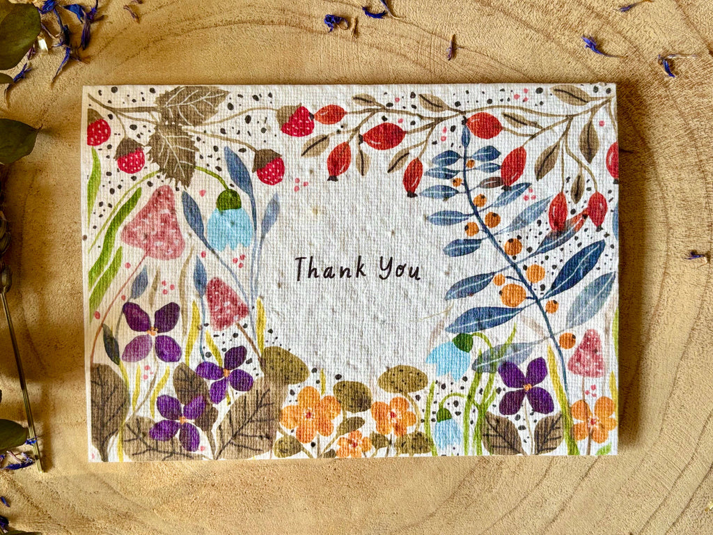 Plantable Seed Paper Thank You Card, Blank Inside