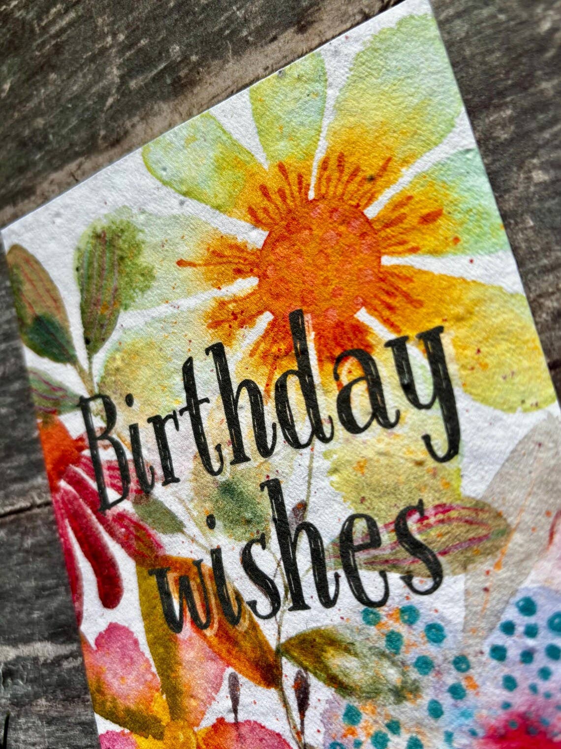 Plantable  Seed Paper Birthday Card, Blank Inside