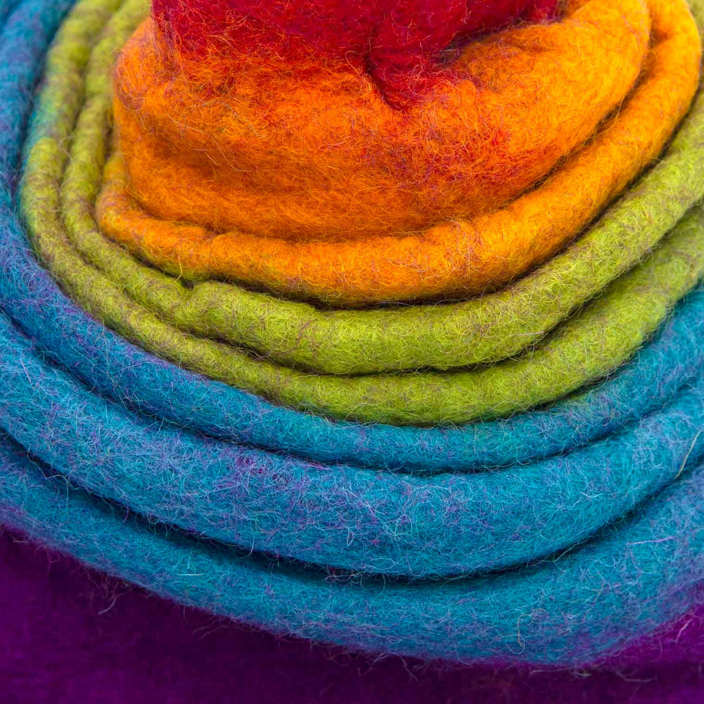 Collapsible Rainbow Witch Felt Hat: Multi