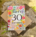 Happy 30th Birthday Card, Plantable Seed Paper Birthday Card