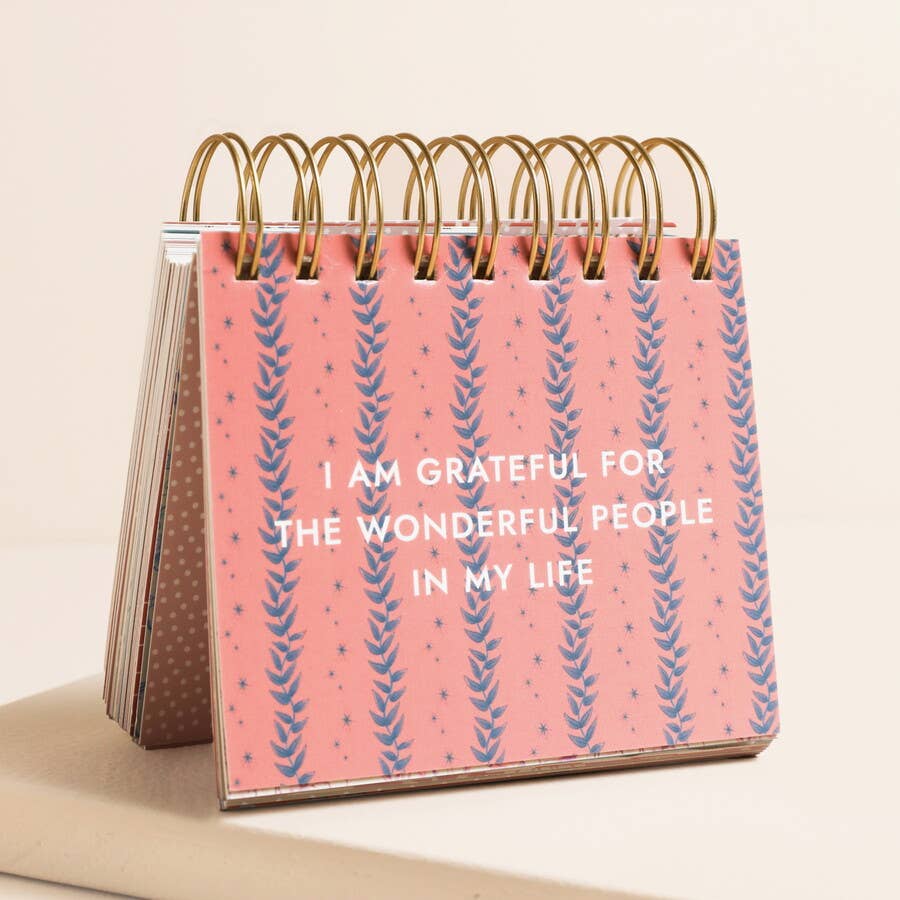 Blue Wildflower Print Affirmations Desktop Flip Chart