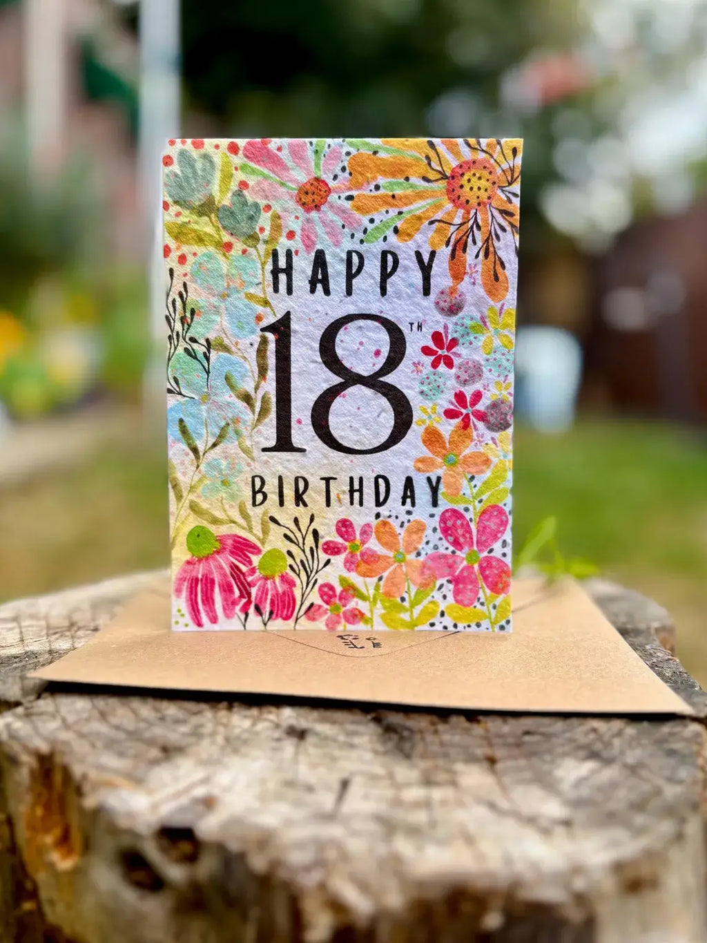 Happy 18th Birthday Card, Plantable Seed Paper Birthday Card