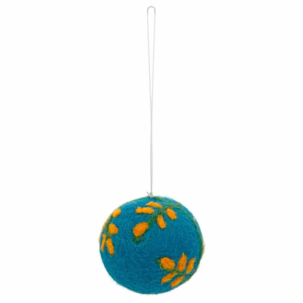 Tree Bauble Felt Hanging Decoration: Purple