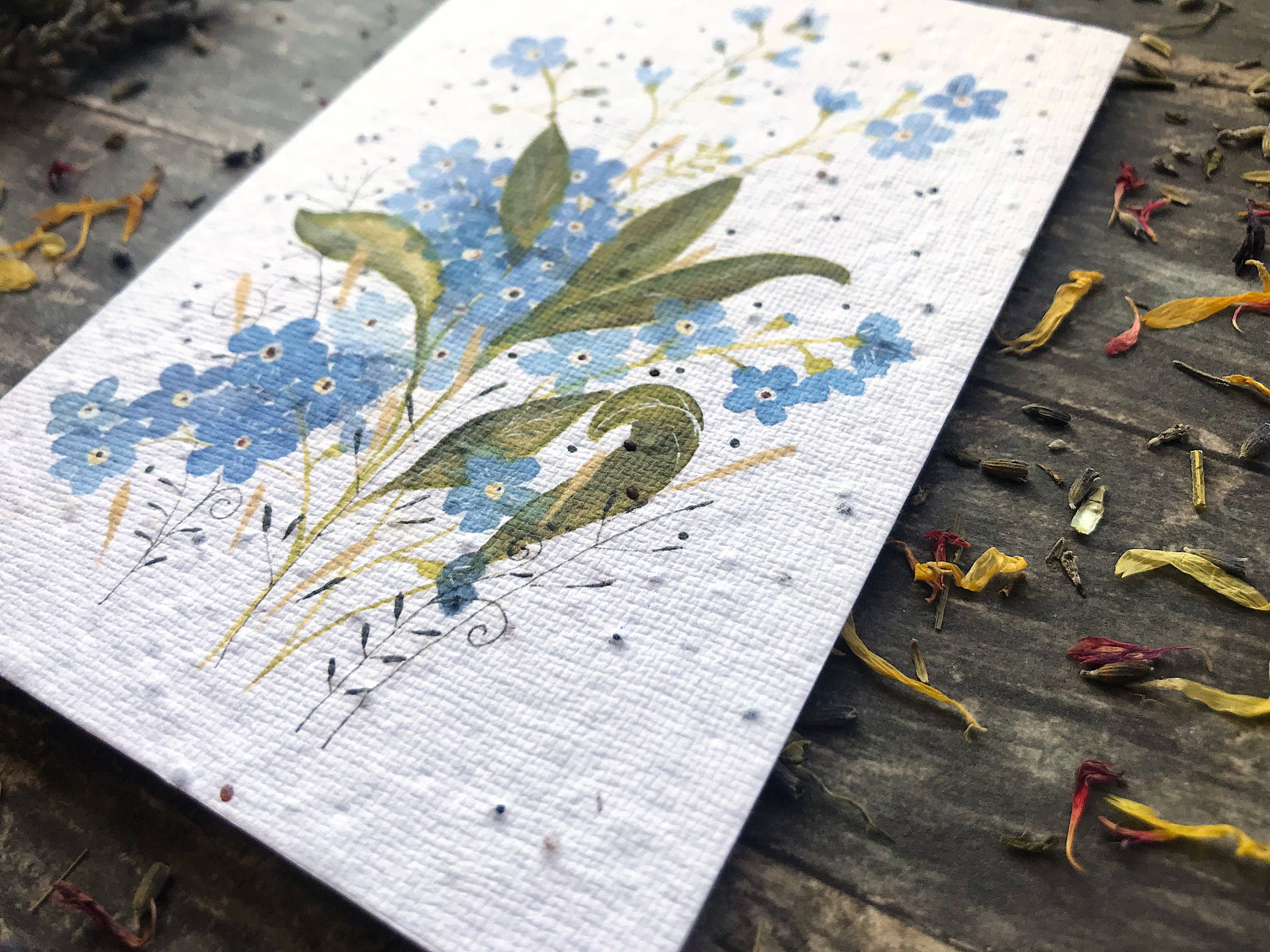 Plantable Seed Paper Birthday Card, Floral Note Cards