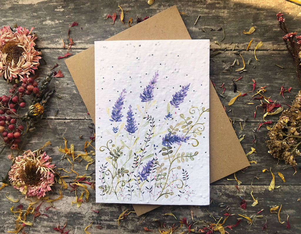 Plantable Seed Paper Birthday Card, Floral Note Cards