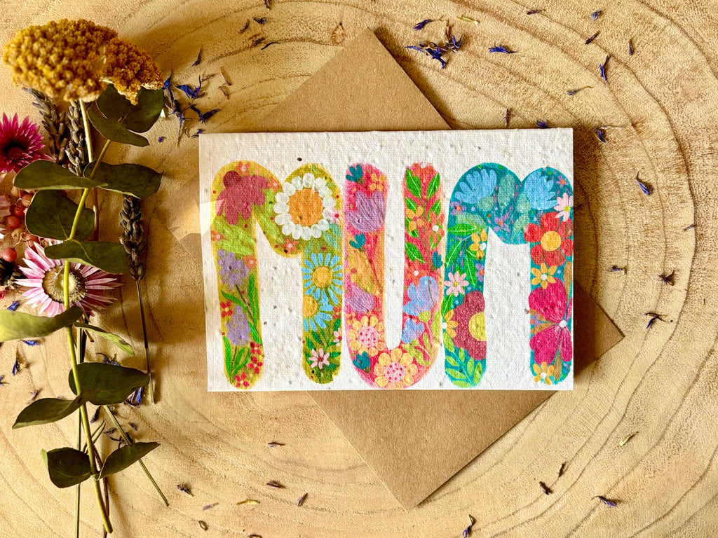 Plantable  Seed Paper Birthday Card, Blank Inside