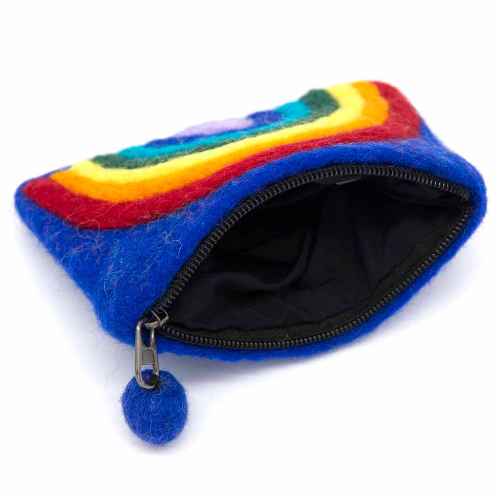 Rainbow Felt Purse: Blue