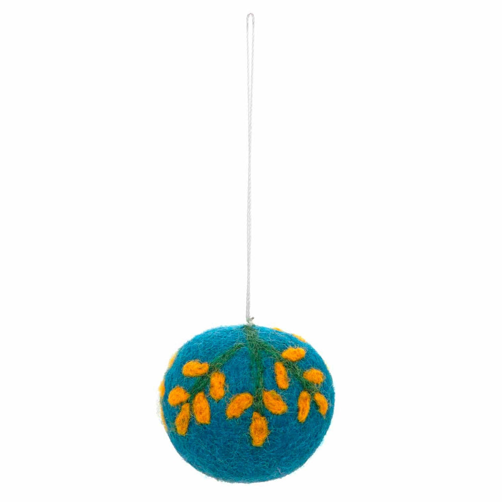 Tree Bauble Felt Hanging Decoration: Purple