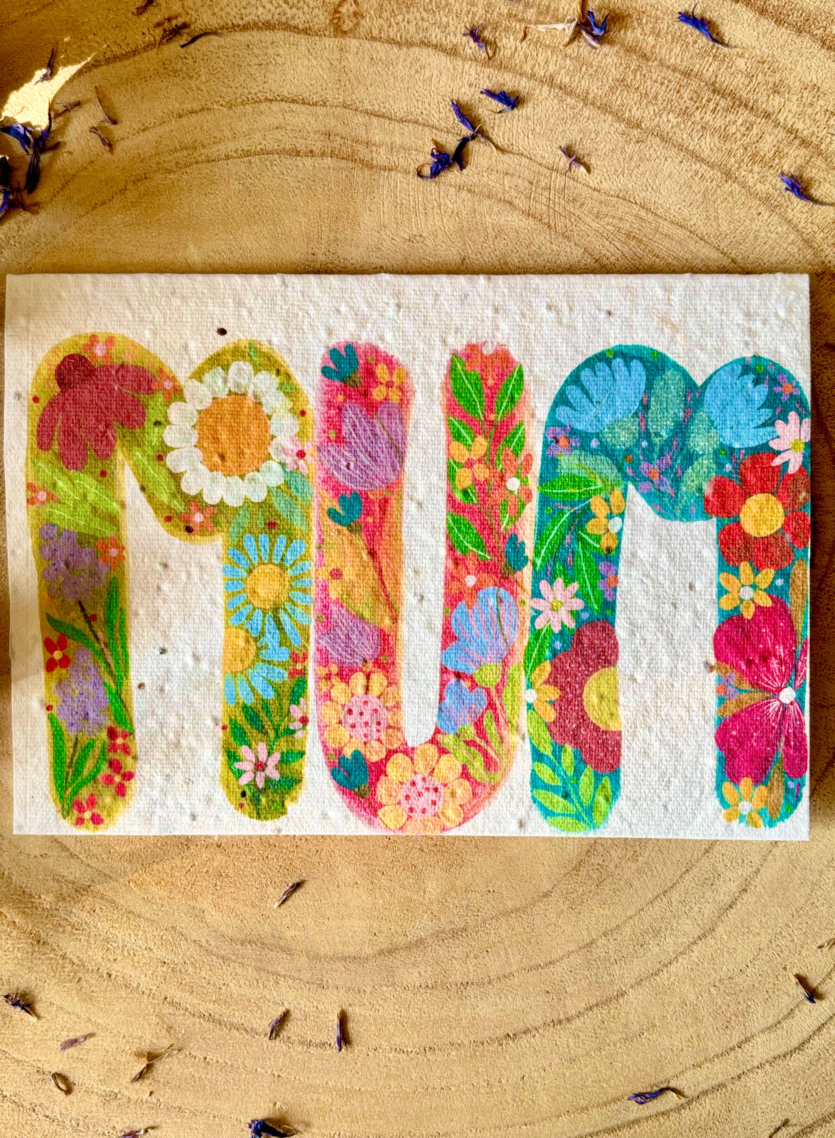 Plantable  Seed Paper Birthday Card, Blank Inside
