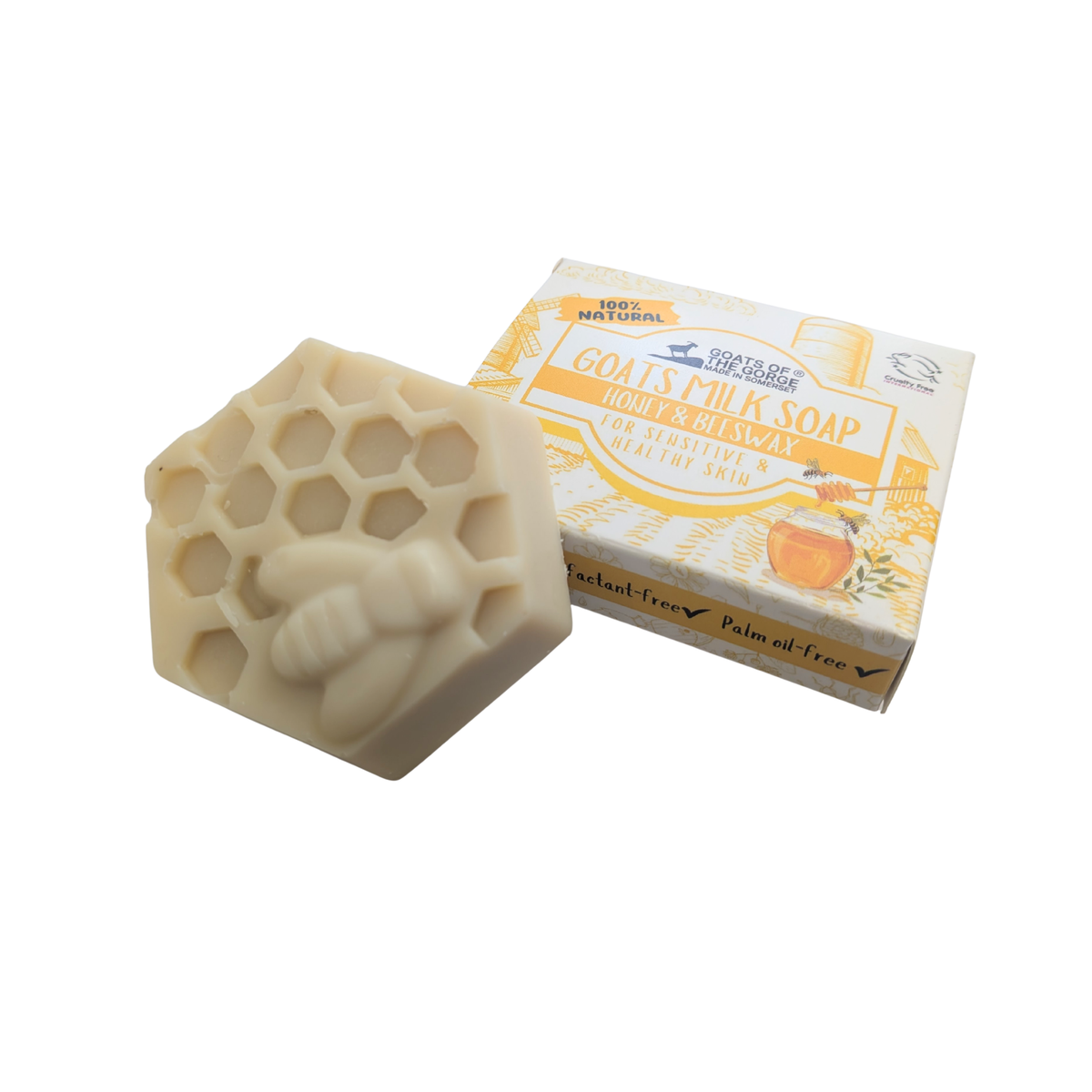 Goats Milk Soap Bar (Honey & Beeswax) 100% NATURAL : Box