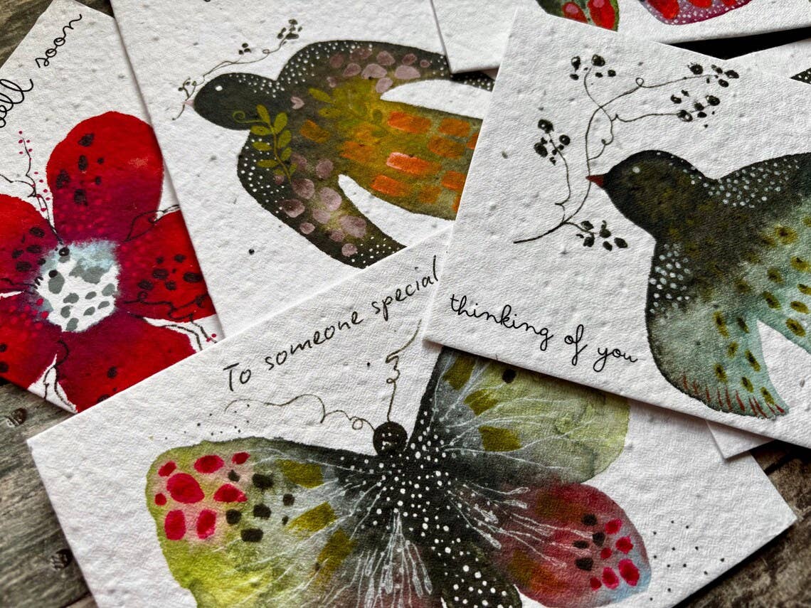 Plantable Seed Paper Birthday Card, Blank Inside