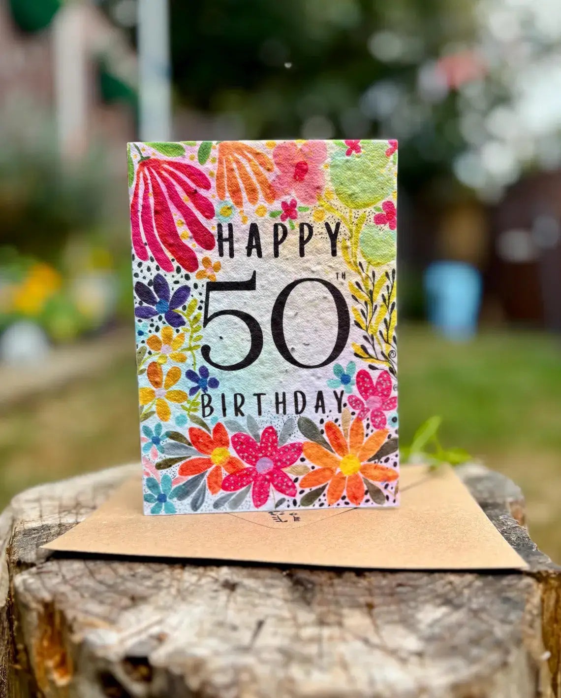Happy 50th Birthday Card, Plantable Seed Paper Birthday Card