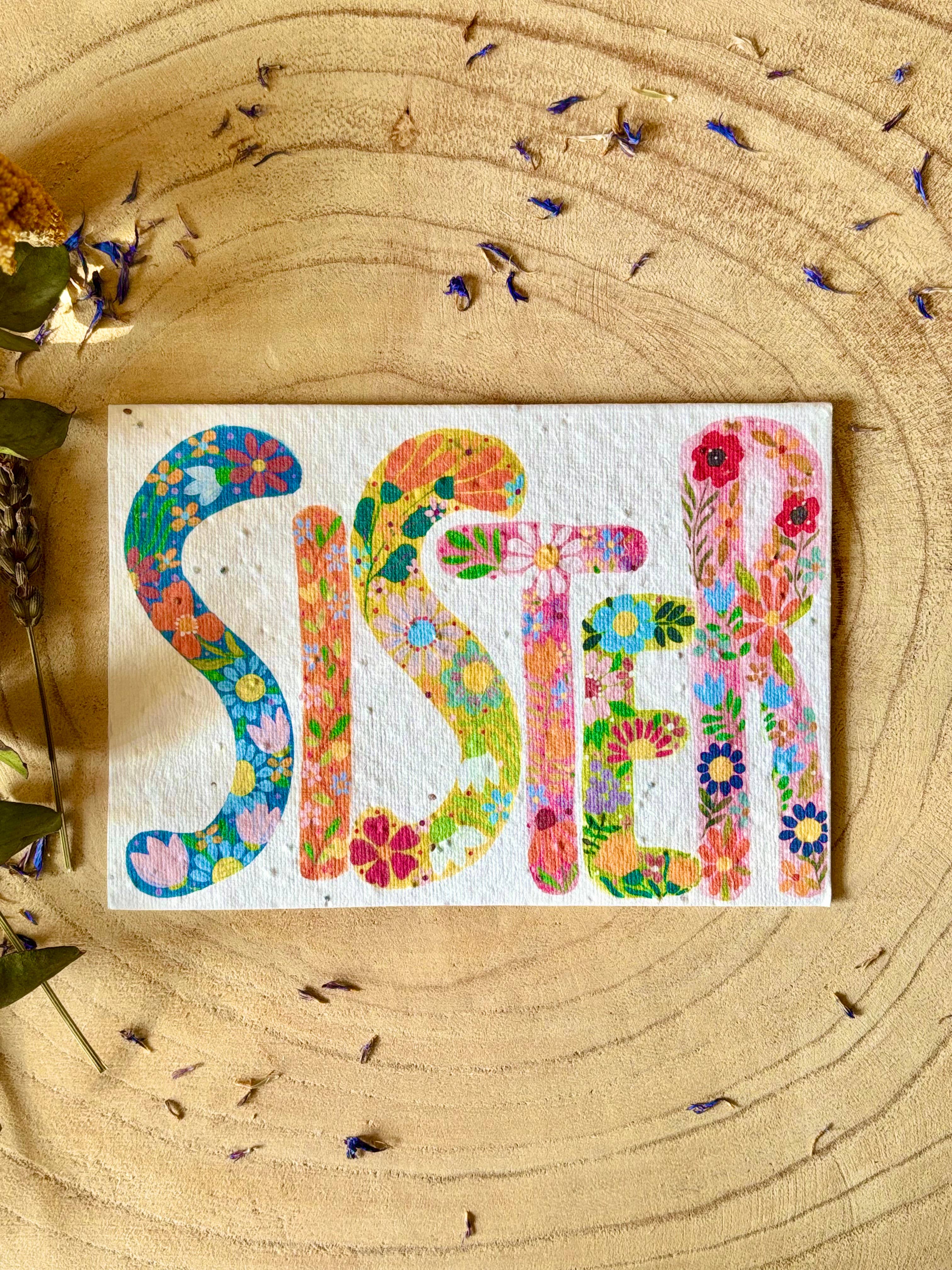 Plantable  Seed Paper Sister Birthday Card