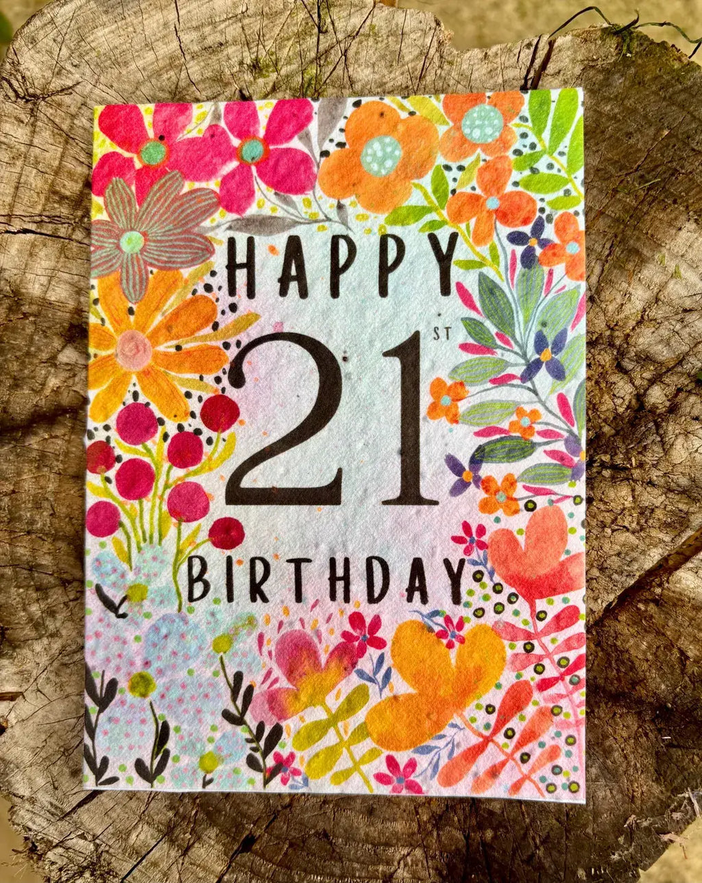 Happy 21st Birthday Card, Plantable Seed Paper Birthday Card