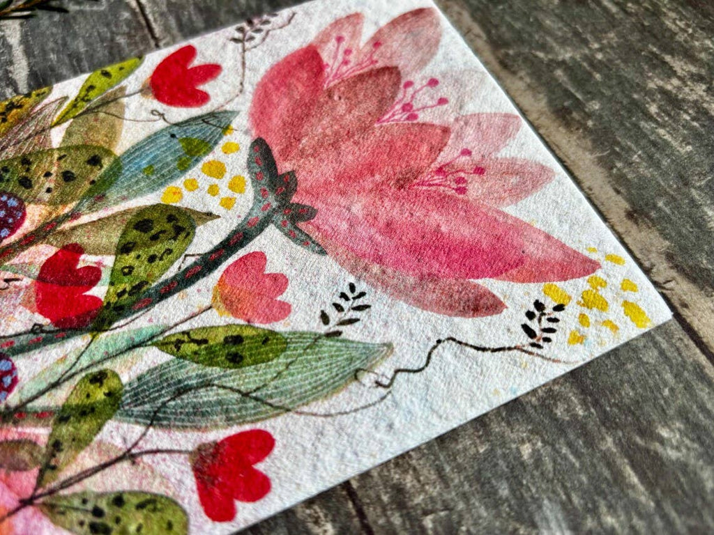 Plantable  Seed Paper Birthday Card, Blank Inside