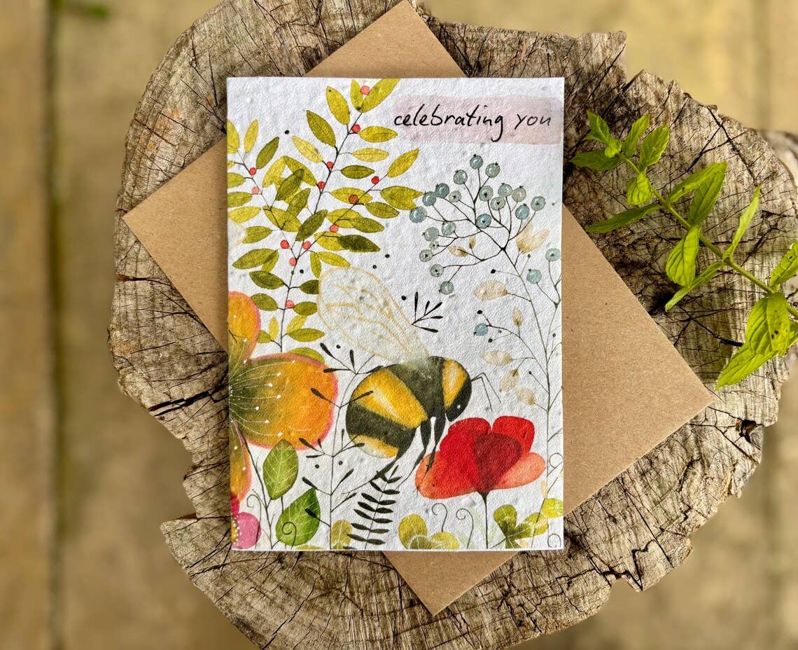 Plantable Seed Paper Birthday Card, Blank Inside
