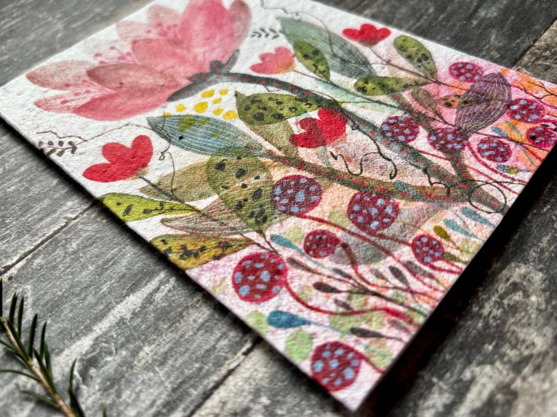 Plantable  Seed Paper Birthday Card, Blank Inside
