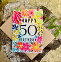 Happy 50th Birthday Card, Plantable Seed Paper Birthday Card