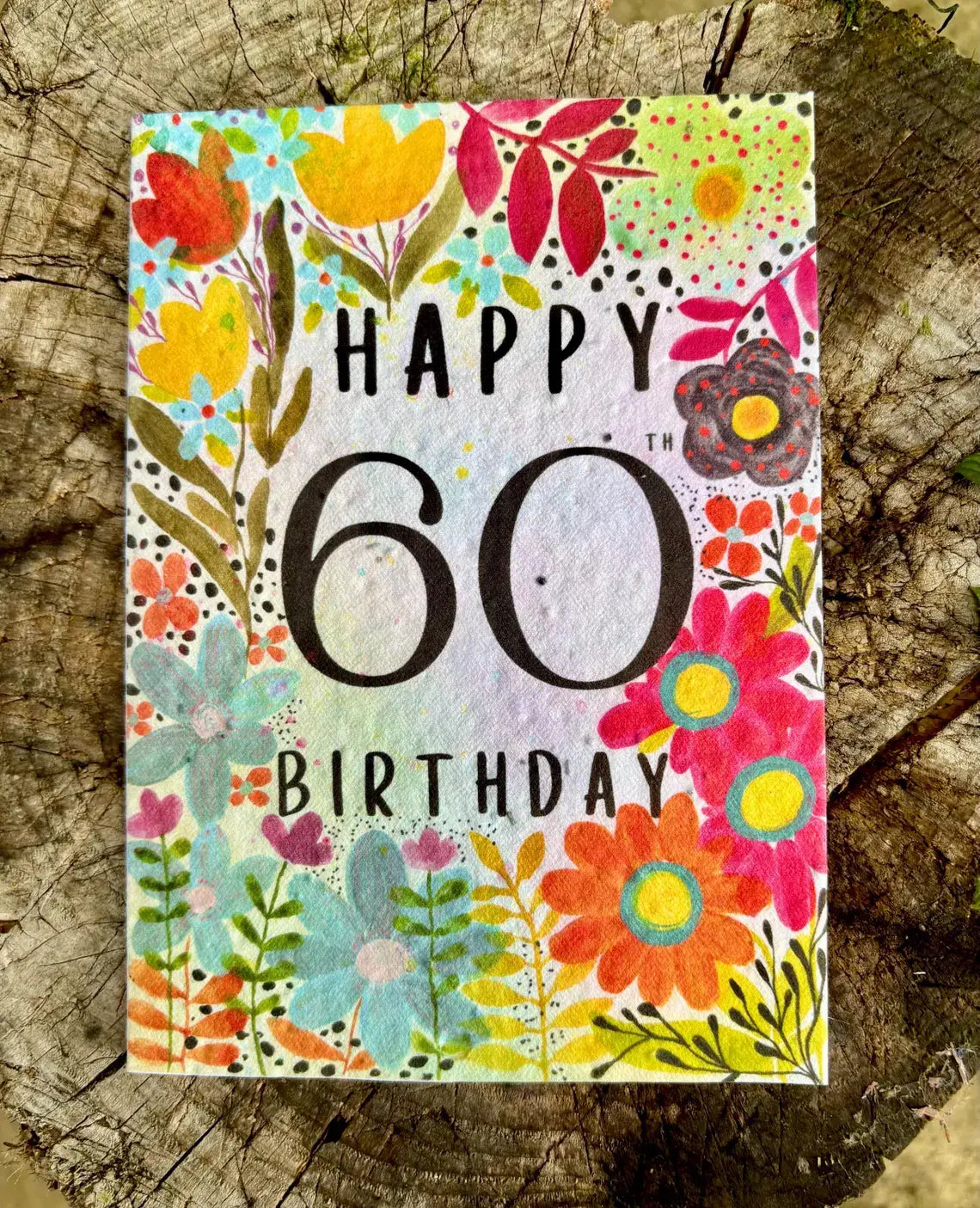 Happy 60th Birthday Card,Plantable Seed Paper Birthday Card