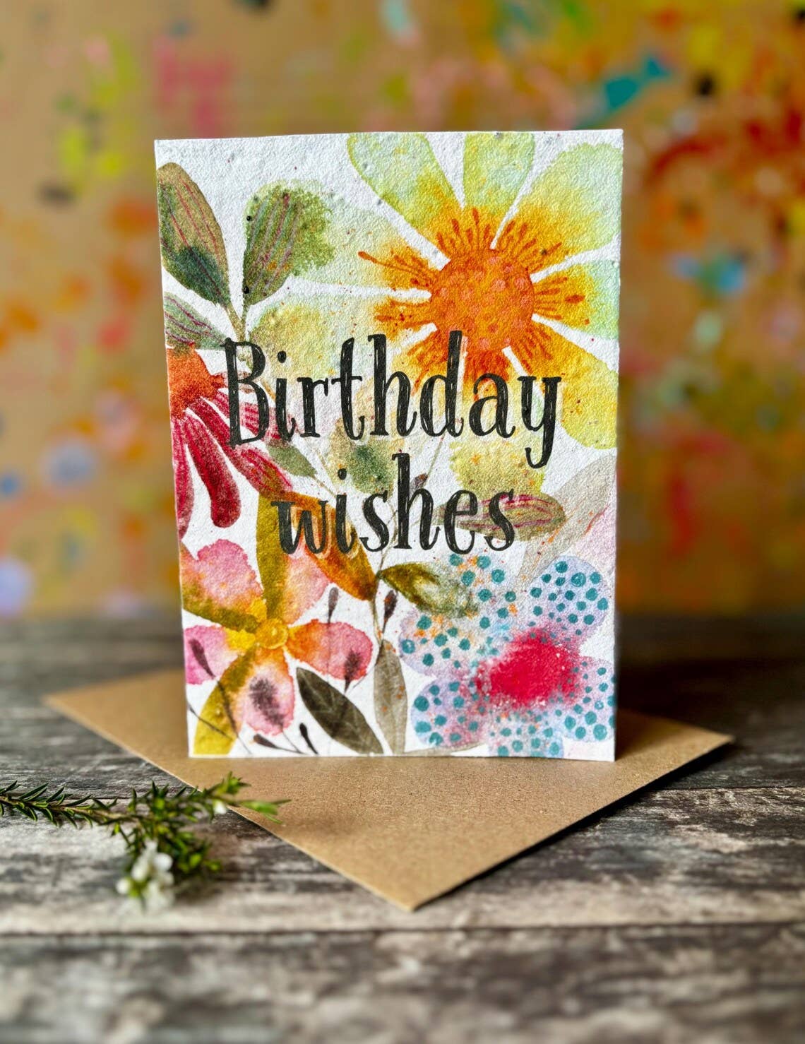 Plantable  Seed Paper Birthday Card, Blank Inside