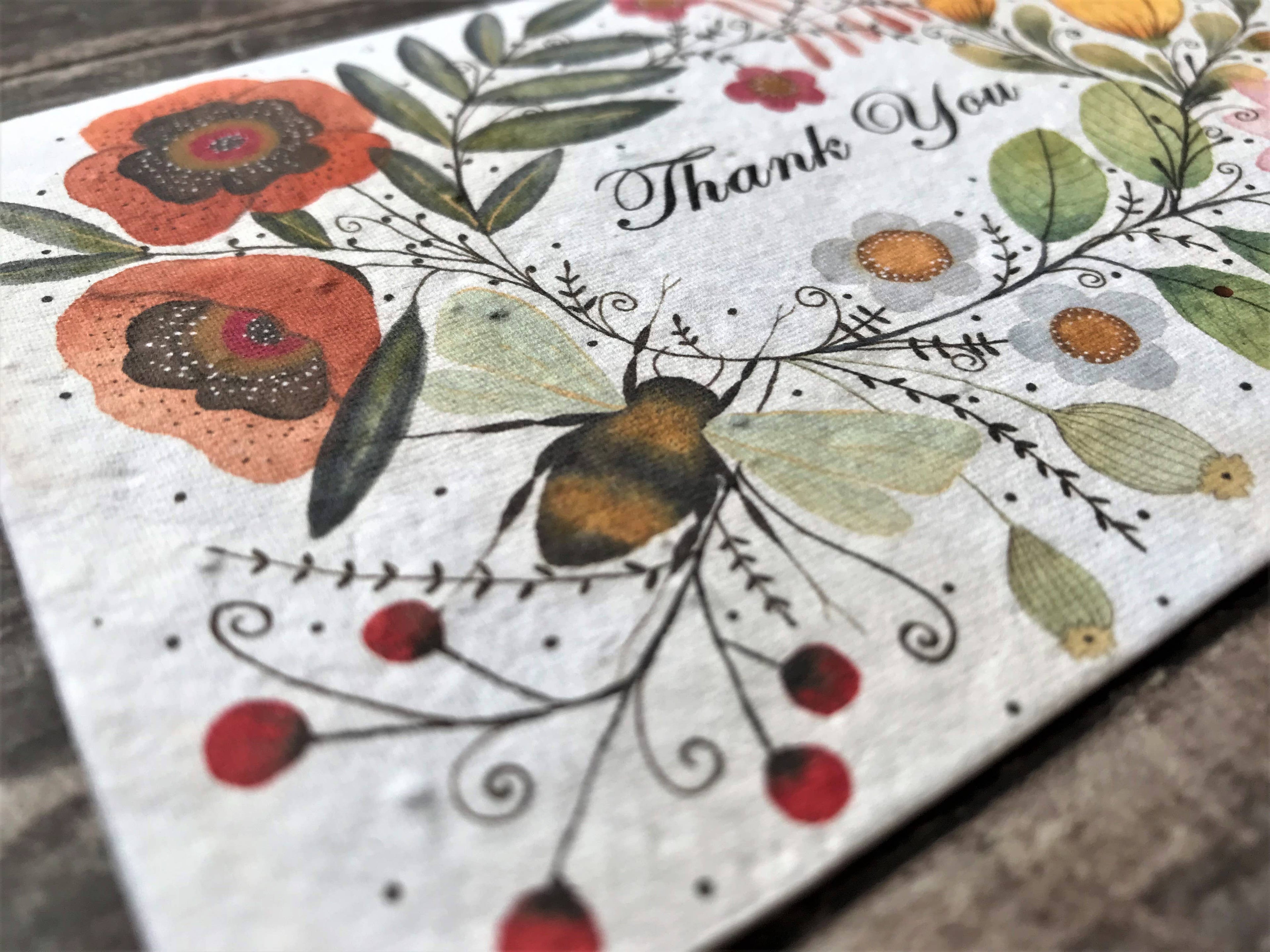 Plantable Seed Paper Thank You Card, Blank Inside