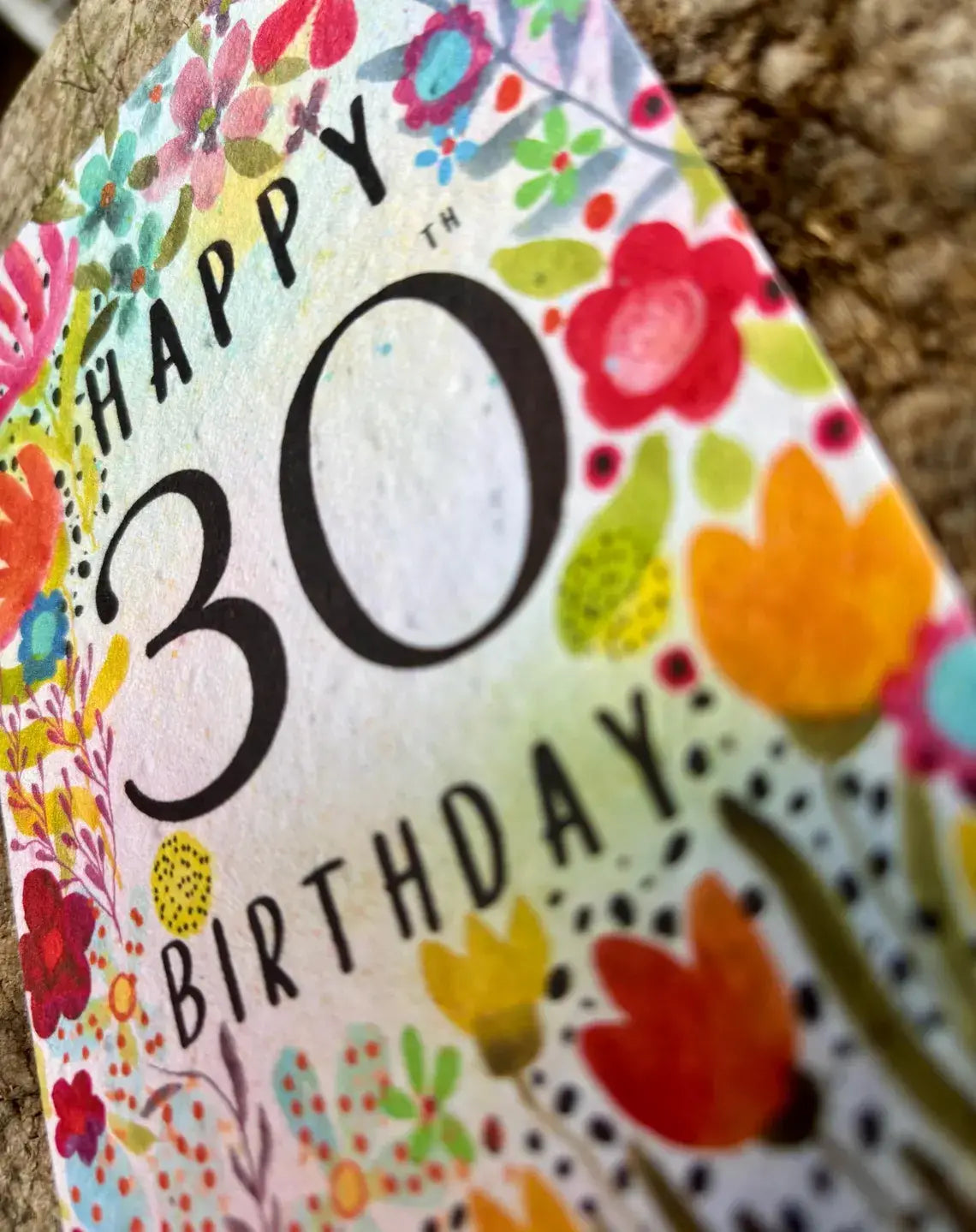 Happy 30th Birthday Card, Plantable Seed Paper Birthday Card