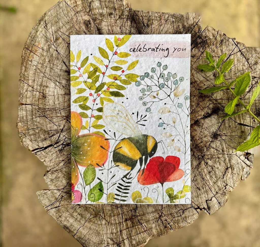 Plantable Seed Paper Birthday Card, Blank Inside
