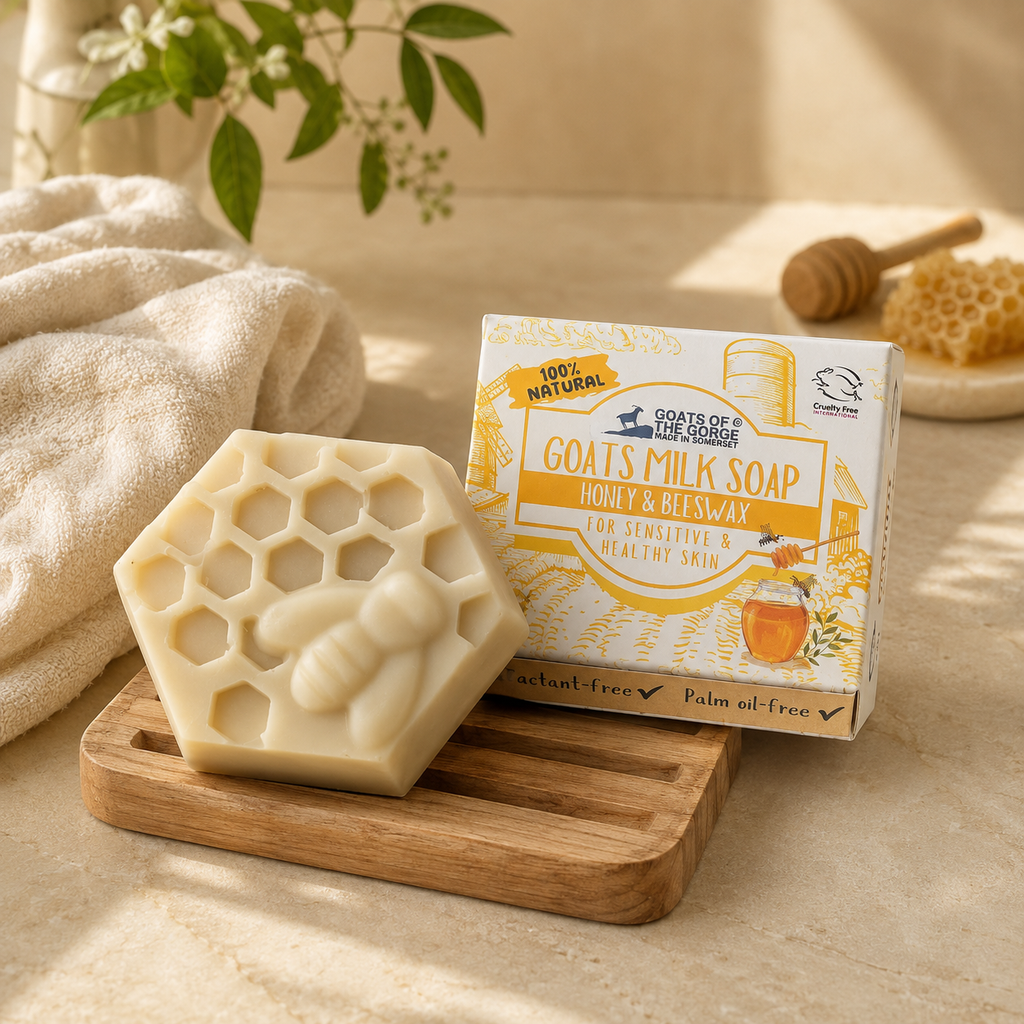 Goats Milk Soap Bar (Honey & Beeswax) 100% NATURAL : Box