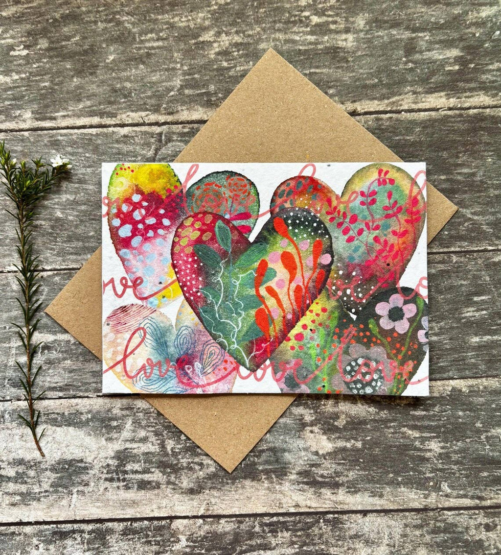 Plantable Seed Paper Love Card, Blank Inside