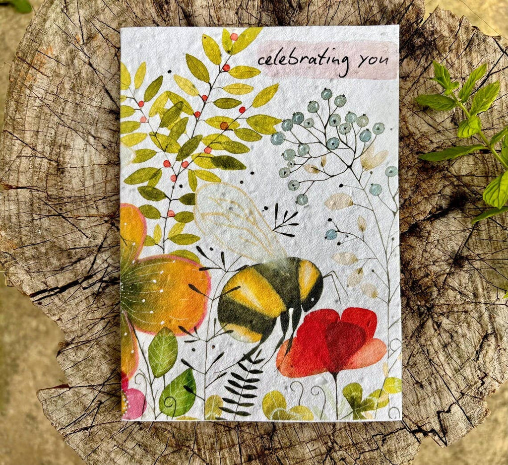 Plantable Seed Paper Birthday Card, Blank Inside