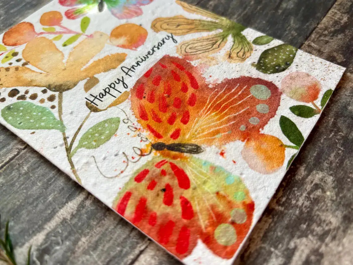 Plantable Anniversary Card – Butterfly Seed Paper Card