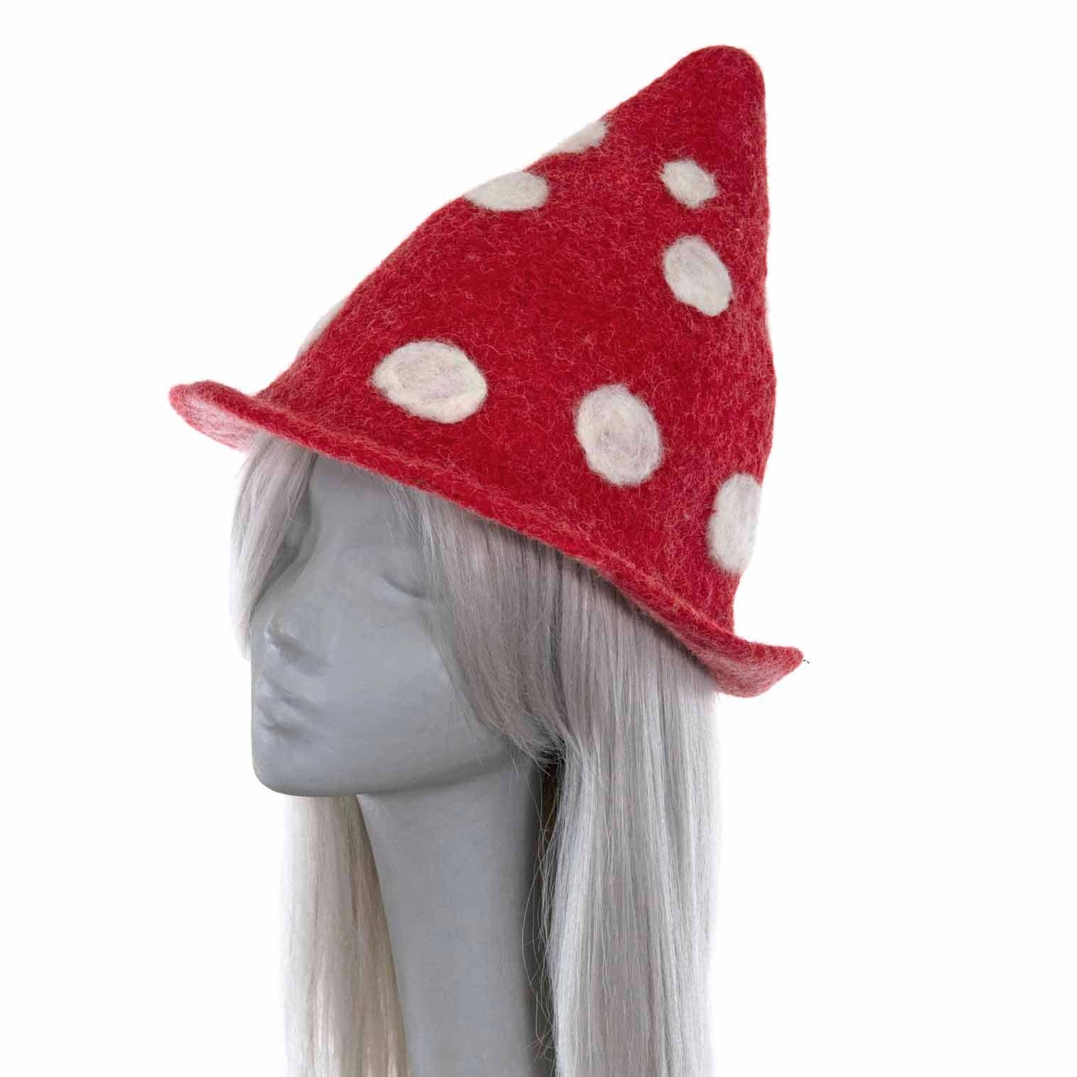 Mushroom Felt Hat: Red