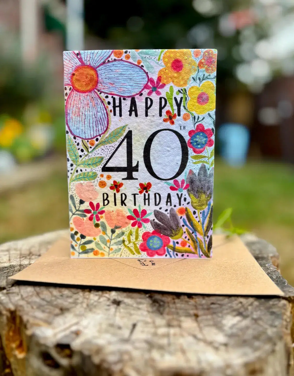 Happy 40th Birthday Card, Plantable Seed Paper Birthday Card