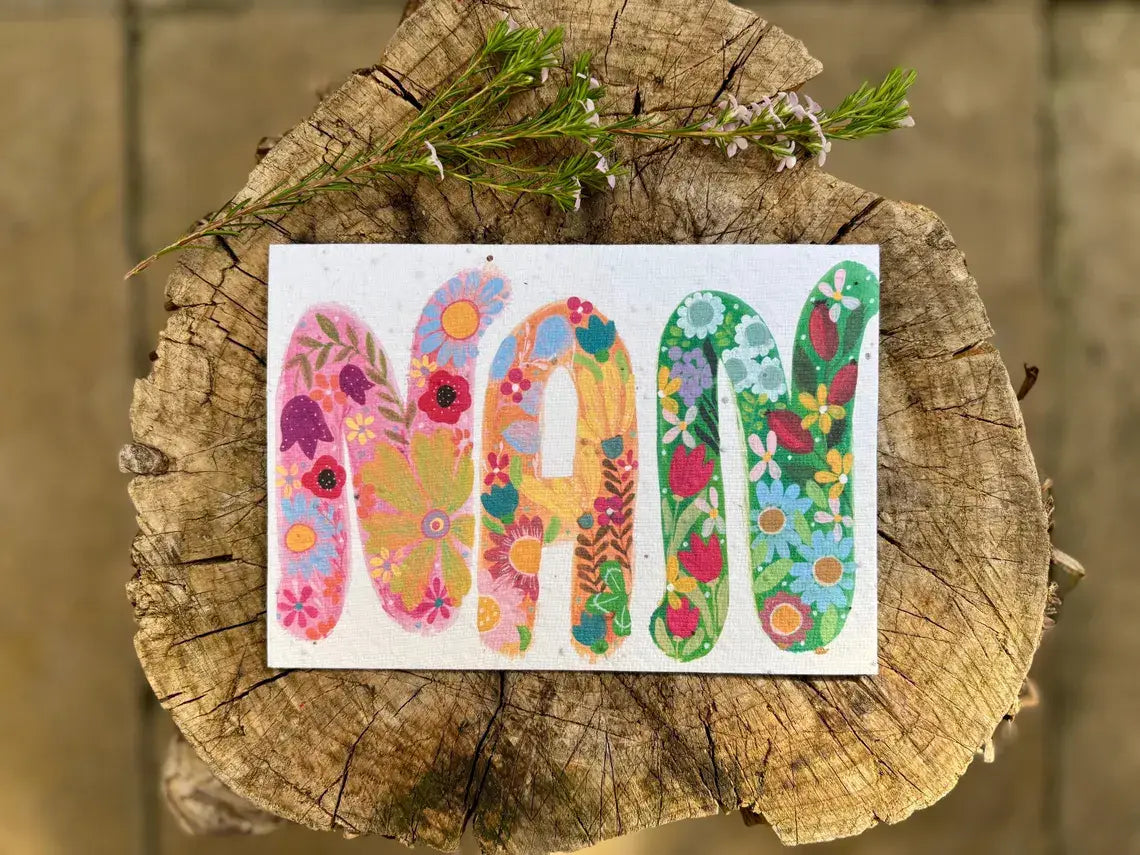 Plantable  Seed Paper Nan Birthday Card, Blank Inside,
