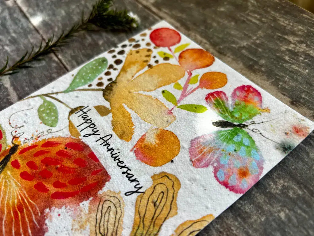 Plantable Anniversary Card – Butterfly Seed Paper Card