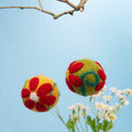 Flower Bauble Felt Christmas Decoration: Red